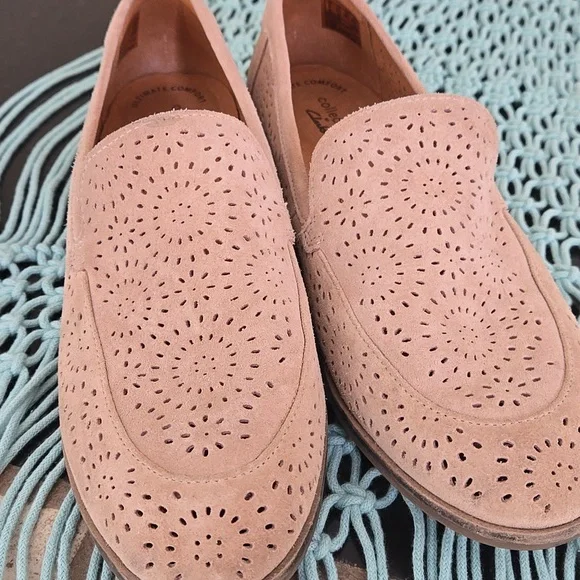 Clarks Collection Trish Calla Sand Suede Loafers - Picture 10 of 10